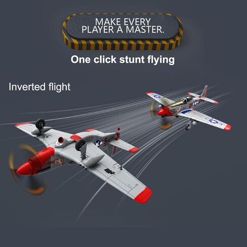 690MM 27Inch P-51D P51 Mustang Large Brushless Remote Controlled Plane Airplane for Beginners Adults 14Y+ Expert 4CH Hobby RC Glider 3D Aerobatic / 6G Gyro Xpilot 1/16 (RTF 2-Batteries) in Saudi Arabia