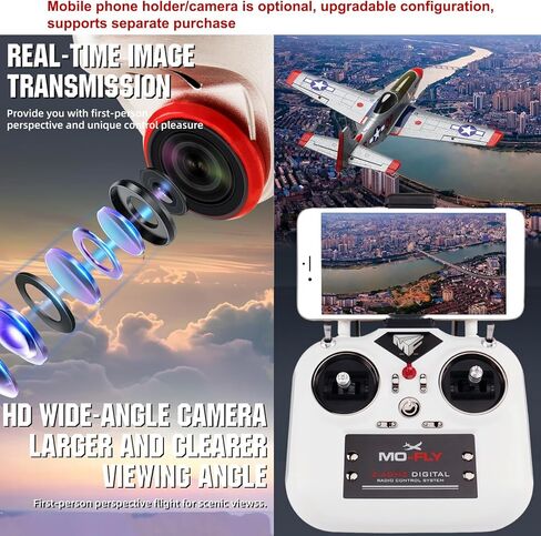 690MM 27Inch P-51D P51 Mustang Large Brushless Remote Controlled Plane Airplane for Beginners Adults 14Y+ Expert 4CH Hobby RC Glider 3D Aerobatic / 6G Gyro Xpilot 1/16 (RTF 2-Batteries) in Saudi Arabia
