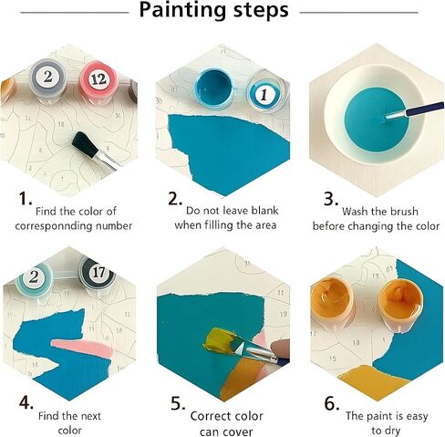Sceorixa Coastal Town Paint by Numbers Kit for Adults - DIY Seaside Scenery Painting On Canvas 16X20 Inches, Acrylic Paint Set, Suitable for Beginners, Art for Home Decoration Or Gifts, Unframed in Saudi Arabia
