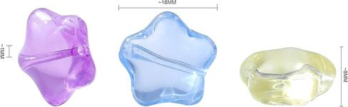 50 Pcs Star Glass Beads Cute Fat Painted Crystal Glass Spacer Charm Beads for Woman DIY Craft Jewelry Making Bracelets Necklace Accessories (Star) in Saudi Arabia
