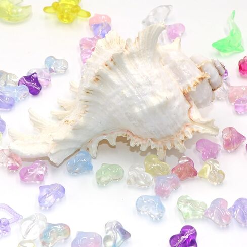 50 Pcs Star Glass Beads Cute Fat Painted Crystal Glass Spacer Charm Beads for Woman DIY Craft Jewelry Making Bracelets Necklace Accessories (Star) in Saudi Arabia