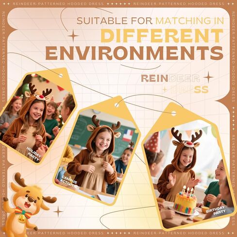 فستان بغطاء للرأس على شكل حيوانات مرحة للأطفال من عمر 4 إلى 12 عامًا مع غطاء للرأس لحفلات الهالوين والحفلات وملابس الشتاء in Kuwait