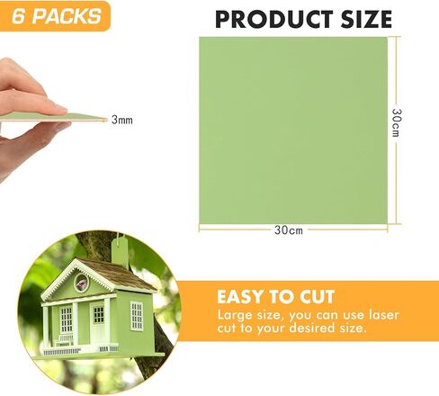 6 Pack Colored MDF Boards for Laser Engraving, 12x12x1/8 (3mm) Unfinished Fiberboard for Laser Cutting, DIY Craft Projects, Home Decor, Sign Making, Woodworking (Black) in Kuwait