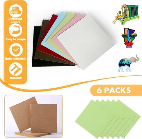6 Pack Colored MDF Boards for Laser Engraving, 12x12x1/8 (3mm) Unfinished Fiberboard for Laser Cutting, DIY Craft Projects, Home Decor, Sign Making, Woodworking (Black) in Kuwait