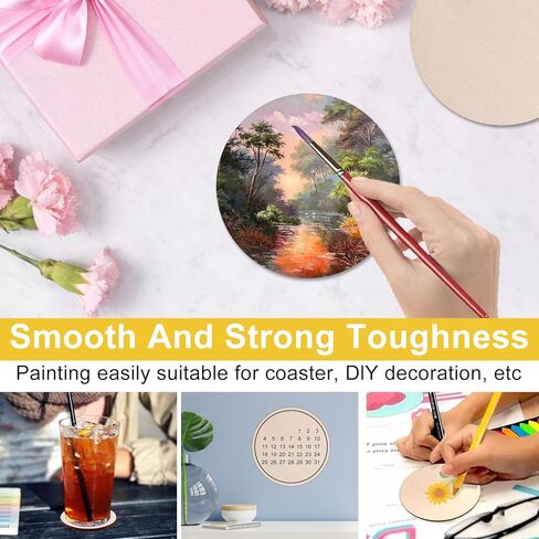 25PCS Wood Circles for Crafts, 3 Inch Unfinished Natural Wood Rounds, Blank Wooden Circles Round Wooden Discs for Crafts, DIY Project, Painting, Writing, Engraving, Coaster, Home Decoration in Kuwait