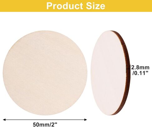 25PCS Wood Circles for Crafts, 3 Inch Unfinished Natural Wood Rounds, Blank Wooden Circles Round Wooden Discs for Crafts, DIY Project, Painting, Writing, Engraving, Coaster, Home Decoration in Kuwait
