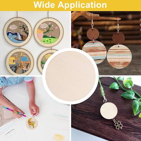 25PCS Wood Circles for Crafts, 3 Inch Unfinished Natural Wood Rounds, Blank Wooden Circles Round Wooden Discs for Crafts, DIY Project, Painting, Writing, Engraving, Coaster, Home Decoration in Kuwait