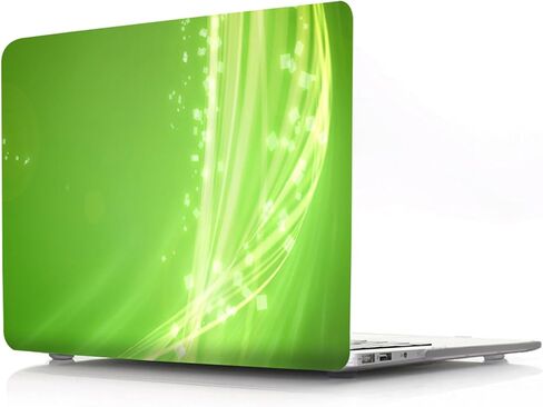 IVY Colorful Flowing Light Crystal Hard Shell Cover for MacBook Air 15 inch Case (M4 M3 M2, A3241 A3114 A2941),Anti-Slip Pads,Ultra Thin & Lightweight Protective Case - Green in Saudi Arabia