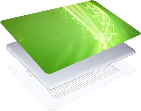 IVY Colorful Flowing Light Crystal Hard Shell Cover for MacBook Air 15 inch Case (M4 M3 M2, A3241 A3114 A2941),Anti-Slip Pads,Ultra Thin & Lightweight Protective Case - Green in Saudi Arabia