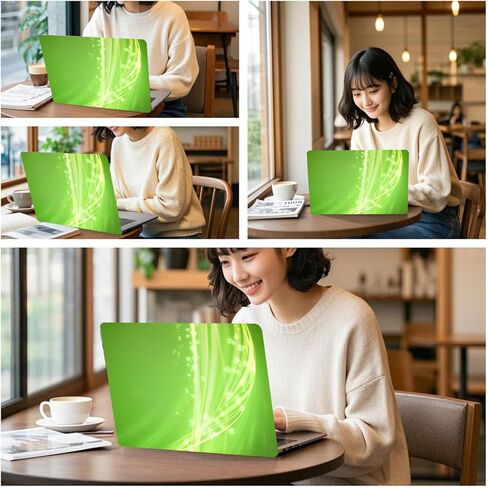 IVY Colorful Flowing Light Crystal Hard Shell Cover for MacBook Air 15 inch Case (M4 M3 M2, A3241 A3114 A2941),Anti-Slip Pads,Ultra Thin & Lightweight Protective Case - Green in Saudi Arabia