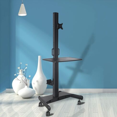 Monitor Stand/Mobile cart for 15-34 inch Monitors, Floor-Standing mounting Bracket, Height Adjustable, with Wheels and Keyboard Stand, Standard and Wi-Fi versio, in Saudi Arabia