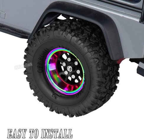 إطارات عجلات ألومنيوم 1.3 لسيارة 1/18 TRX4M 1/24 SCX24 RC الزاحفة، إطارات عجلات معدنية مقاس 1.3 بوصة وإطارات مطاطية، 4 قطع عجلات وإطارات سيارة شاحنة RC مع إسفنجة، أسود in Kuwait
