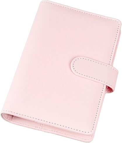 A5 Binder Envelopes Tickets Holder w/PU Leather 6 Ring Waterproof Cash Budget for Documents and Cards(Yellow) in Saudi Arabia