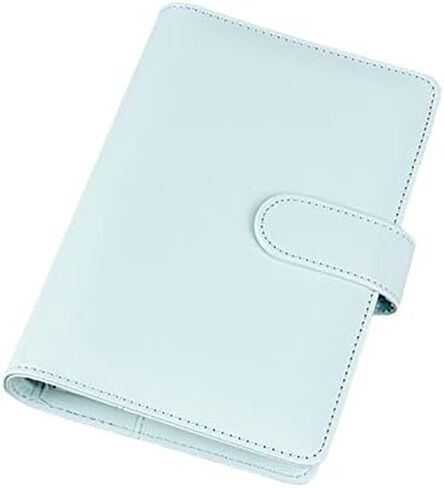 A5 Binder Envelopes Tickets Holder w/PU Leather 6 Ring Waterproof Cash Budget for Documents and Cards(Yellow) in Saudi Arabia