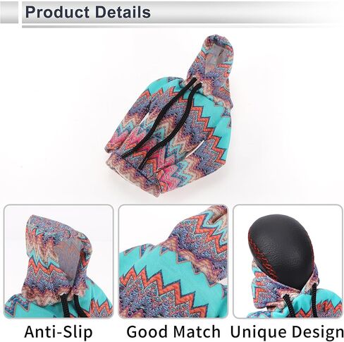 1 Pc Universal Gear Shift Knob Cover Automotive Manual Stick Shifting Handle Protector Hoodie Style Pink,Deep Blue,Light Blue Polyester in Saudi Arabia