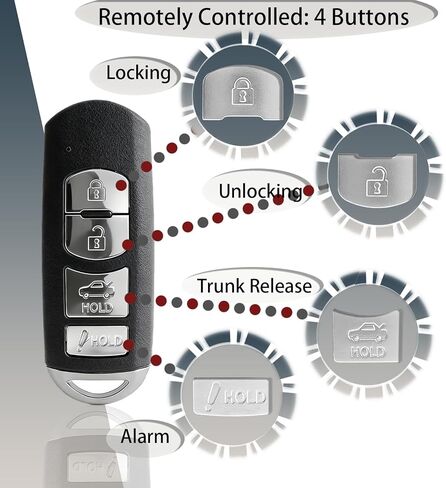 مفتاح Fob بديل مناسب لـ 2014-2018 Mazda3 Mazda 6، مفتاح ذكي Fob لمازدا MX-5 2016-2019، مفتاح سيارة 315 ميجا هرتز لمازدا، مفتاح تحكم عن بعد للدخول بدون مفتاح in Saudi Arabia
