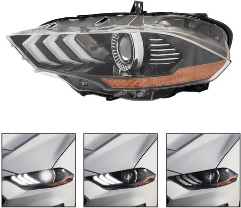 مصباح أمامي LED كامل لموستانج متوافق مع 2018 2019 2020 2021 2022 2023 فورد موستانج شيلبي GT EcoBoost زوج من المصابيح الأمامية DRL (يسار ويمين) in Kuwait