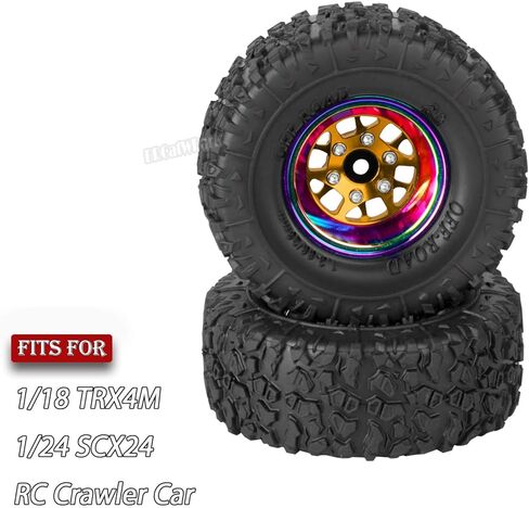 إطارات عجلات ألومنيوم 1.3 لسيارة 1/18 TRX4M 1/24 SCX24 RC الزاحفة، إطارات عجلات معدنية مقاس 1.3 بوصة وإطارات مطاطية، 4 قطع عجلات وإطارات سيارة شاحنة RC مع إسفنجة، أسود in Kuwait