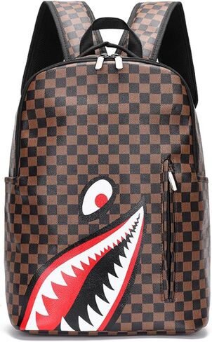 Men's Shark Backpack, Laptop Backpack, Travel Bag, Business Bag, Black, 17 x 9 x 6.3 inches in Saudi Arabia