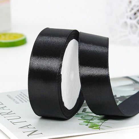 1" x 25 Yds Yellow Satin Ribbon for Gift Wrapping, Hair Bows, Floral Bouquet, Wedding, Party Decoration in Saudi Arabia