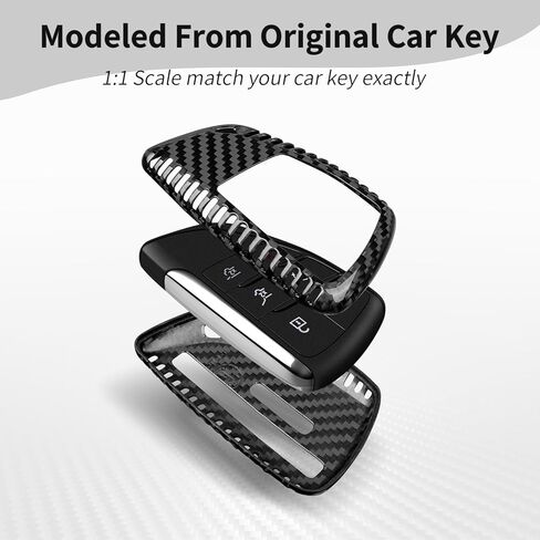T-carbon Key Fob Cover Compatible with GMC Hummer with Keychain, Real Carbon Fiber Key Fob Case Protecotr Compatible with Hummer EV Pickup & SUV Smart Key Case 2022-2025(Black) in Saudi Arabia