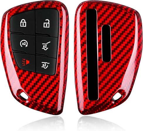 T-carbon Key Fob Cover Compatible with GMC Hummer with Keychain, Real Carbon Fiber Key Fob Case Protecotr Compatible with Hummer EV Pickup & SUV Smart Key Case 2022-2025(Black) in Saudi Arabia