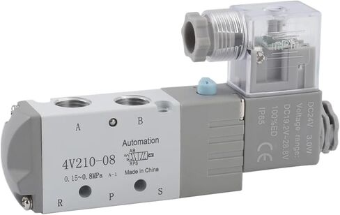 4V210-08 Pneumatic Solenoid Compressed Air Control Valve Switch Tool Tools 2 Way Position 5 Port G1/4 4V21008 DC24V 24V AC220V(DC24V) in Saudi Arabia