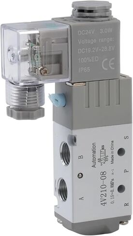 4V210-08 Pneumatic Solenoid Compressed Air Control Valve Switch Tool Tools 2 Way Position 5 Port G1/4 4V21008 DC24V 24V AC220V(DC24V) in Saudi Arabia
