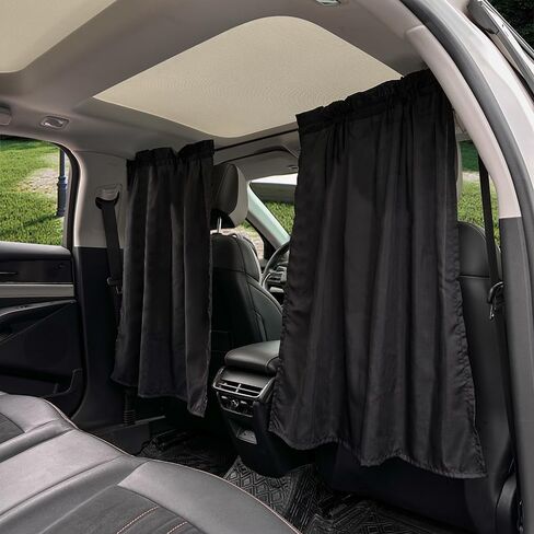 Partition Curtains in The car Black Privacy Protection Anti-Peeping (Black-1pcs Divider Curtain) in Saudi Arabia