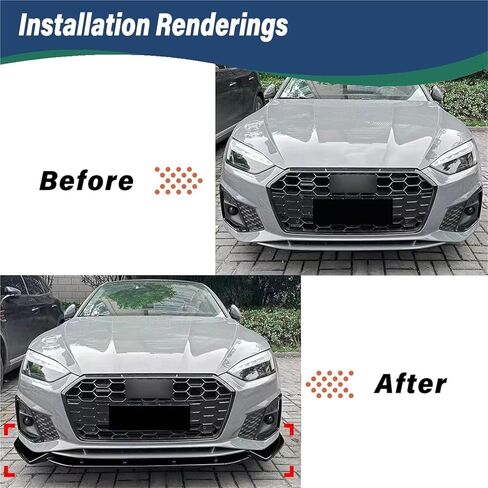 Compatible for Audi A5 S5 B9 B9.5 8W TFSI TDI S-Line 2020 2021 2022 2023 2024 Front Bumper Spoiler Lip Shunt Board Body Modification Kit(Carbon Fiber mainten) in Saudi Arabia