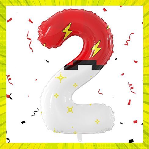 40 Inch Red White Cartoon Theme Number Balloons Large Birthday Party Number Balloons Cartoon Animation for Kids Birthday Party Decoration Supplies (Number 6) in Saudi Arabia
