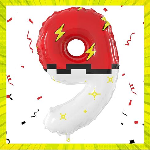 40 Inch Red White Cartoon Theme Number Balloons Large Birthday Party Number Balloons Cartoon Animation for Kids Birthday Party Decoration Supplies (Number 6) in Saudi Arabia