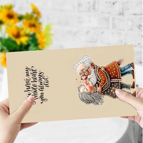 6 قطع من بطاقات معايدة عيد الميلاد DIY الماسية الفنية اللوحة بطاقات المعايدة نعمة مجموعة بطاقات قابلة للطي مع مظاريف بيضاء حرف فنية ماسية لهدية عيد الميلاد - البونسيتة in Kuwait