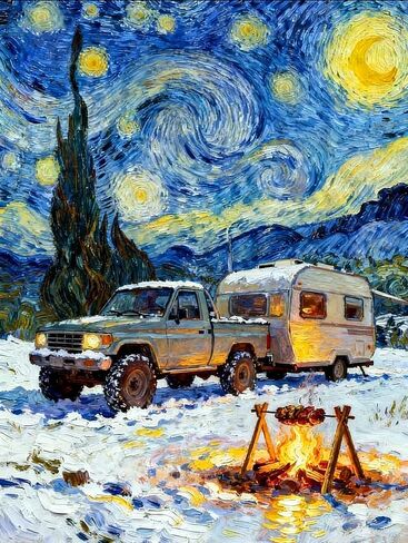 NIHO-JIUMA Happy Camping Diamond Painting Kits, 5D Full Drill Diamonds Art Crafts Kits for Adults, Home Art Deco (30x40cm/12x16 Inches) in Saudi Arabia