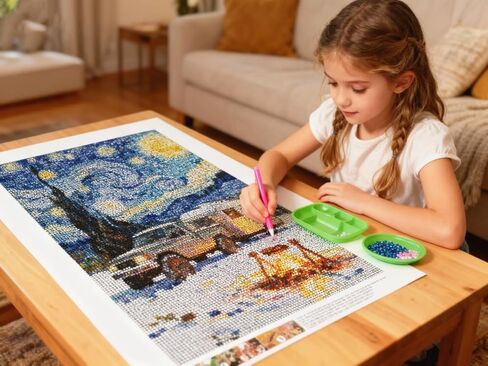 NIHO-JIUMA Happy Camping Diamond Painting Kits, 5D Full Drill Diamonds Art Crafts Kits for Adults, Home Art Deco (30x40cm/12x16 Inches) in Saudi Arabia
