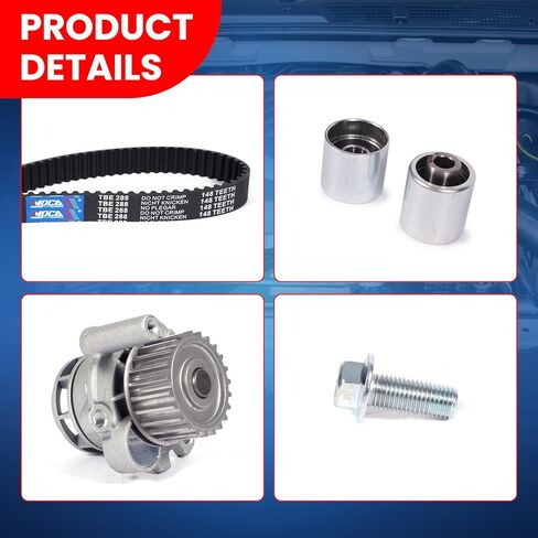 MOCA Timing Belt Kit Water Pump Compatible with 2007-2010 for Volkswagen Eos 2.0L, 2009-2015 for Audi TT Quattro 2.0L, 2006-2008 for Volkswagen Passat 2.0L, 2005-2009 for Audi A4 2.0L in Saudi Arabia