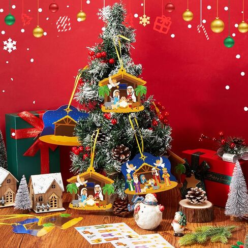 Tenceur 48 Set Christmas Nativity Scene Stickers for Kids Make a Nativity Scene Stickers Jesus Crafts DIY Set Gifts for Religious Xmas Christian Sunday School Game Birthday Party Supplies (Classic) in Saudi Arabia