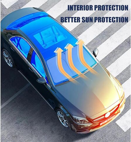 مناسب لسيارة Changan CS55 Plus 2022-2025، مظلة شمسية للزجاج الأمامي للسيارة، ظلال سيارة الكل في واحد قابلة للطي للنوافذ الأمامية (أسود) in Kuwait