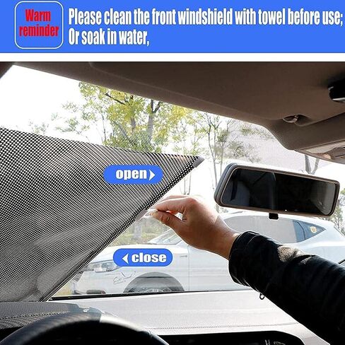 Car Automatic Retractable Sunshade Car Windshield Sun Block Visor Shade Curtain Sun, Integrated Automatic Retractable Sunshade for Car Blackout Curtain in Saudi Arabia