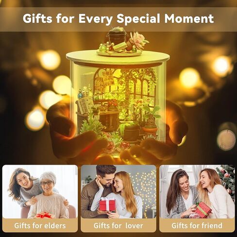 مجموعة أدوات إنشاء منزل دمى مصغر تتضمن غرفة رائعة إضافة إلى الأثاث والغطاء لتقديمها كهدية رومانسية في عيد الحب من فليفر (حديقة أخضر) in Kuwait