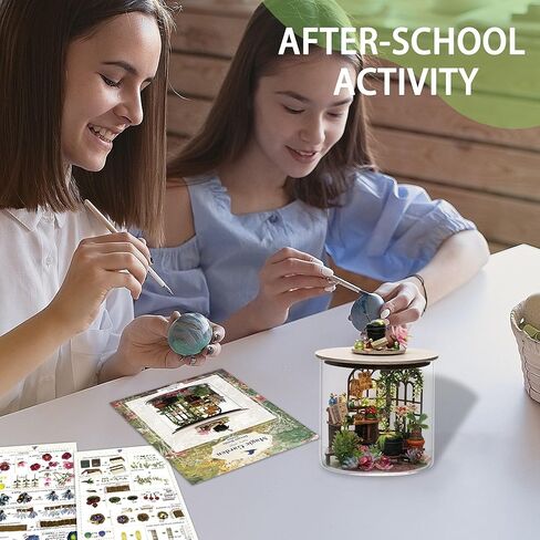 مجموعة أدوات إنشاء منزل دمى مصغر تتضمن غرفة رائعة إضافة إلى الأثاث والغطاء لتقديمها كهدية رومانسية في عيد الحب من فليفر (حديقة أخضر) in Kuwait