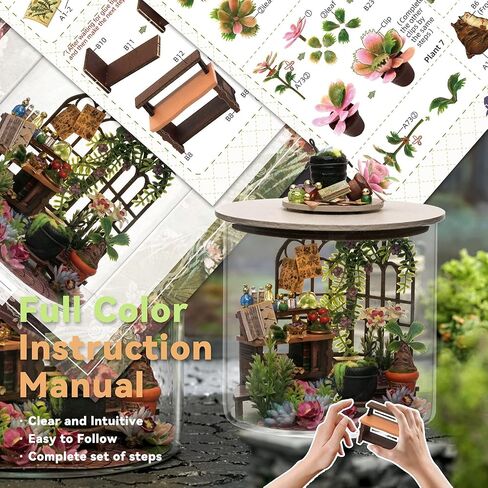 مجموعة أدوات إنشاء منزل دمى مصغر تتضمن غرفة رائعة إضافة إلى الأثاث والغطاء لتقديمها كهدية رومانسية في عيد الحب من فليفر (حديقة أخضر) in Kuwait