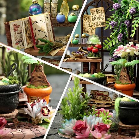 مجموعة أدوات إنشاء منزل دمى مصغر تتضمن غرفة رائعة إضافة إلى الأثاث والغطاء لتقديمها كهدية رومانسية في عيد الحب من فليفر (حديقة أخضر) in Kuwait