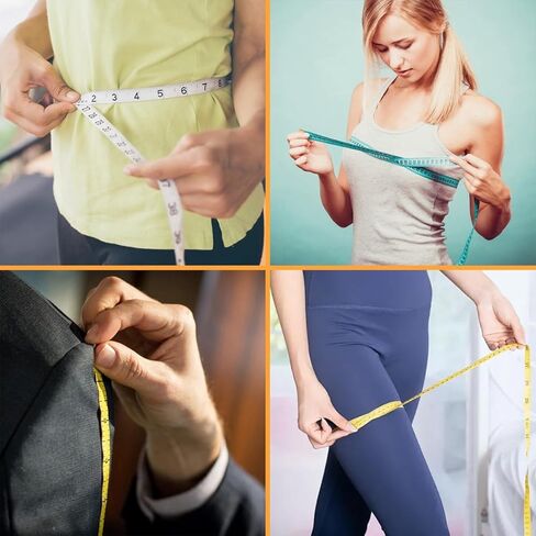 6 عبوات شريط قياس شريط قياس لنسيج الجسم وخياطة القماش وحياكة الفينيل قياسات الحرف المنزلية، مقاس 60 بوصة، مساطر بمقاييس مزدوجة باللون الوردي والأسود قابلة للسحب لوزن الجسم in Saudi Arabia