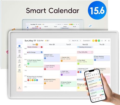 تقويم رقمي، تقويم إلكتروني مطور لمخطط الحائط مقاس 15.6 بوصة ومخطط المهام، مع ميزة إطار الصورة الرقمية، رائع لتنظيم تقويم 2026 الخاص بك in Saudi Arabia
