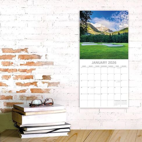 The Gifted Stationery Square Wall Calendar - Golf Scenes & 2026 Planner - Calendar with Stickers & 180 Labels - Easy Hanging & 2026 Wall Planner - 16-Month (Sep 2025-Dec 2026), 12 x 12 in in Saudi Arabia