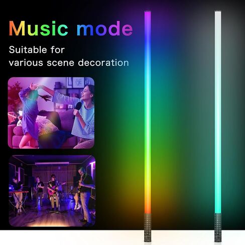 4Pack RGB Tube Light Bar(4FT) with Light Stand, Battery Powered LED Video Light Wand Stick for DJ Lighting, Dance Club and Photography Lighting in Kuwait