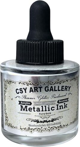 CSY Art Gallery رسم حبر أكريليك معدني عالي التدفق وحروف طلاء أكريليك احترافي للرسم والتلطيخ والتقطير والصب والخط وغسل الألوان (أزرق جليدي) in Kuwait