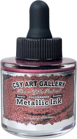 CSY Art Gallery رسم حبر أكريليك معدني عالي التدفق وحروف طلاء أكريليك احترافي للرسم والتلطيخ والتقطير والصب والخط وغسل الألوان (أزرق جليدي) in Kuwait