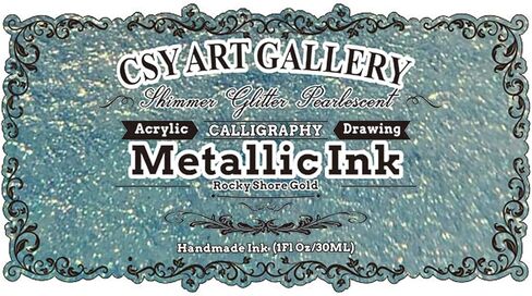 CSY Art Gallery رسم حبر أكريليك معدني عالي التدفق وحروف طلاء أكريليك احترافي للرسم والتلطيخ والتقطير والصب والخط وغسل الألوان (أزرق جليدي) in Kuwait
